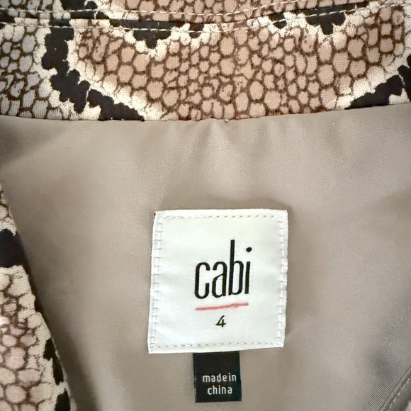 Cabi Womens Python Print Blazer 4 Snake Neutral Double Breasted Chic Fall Layer - Picture 7 of 8